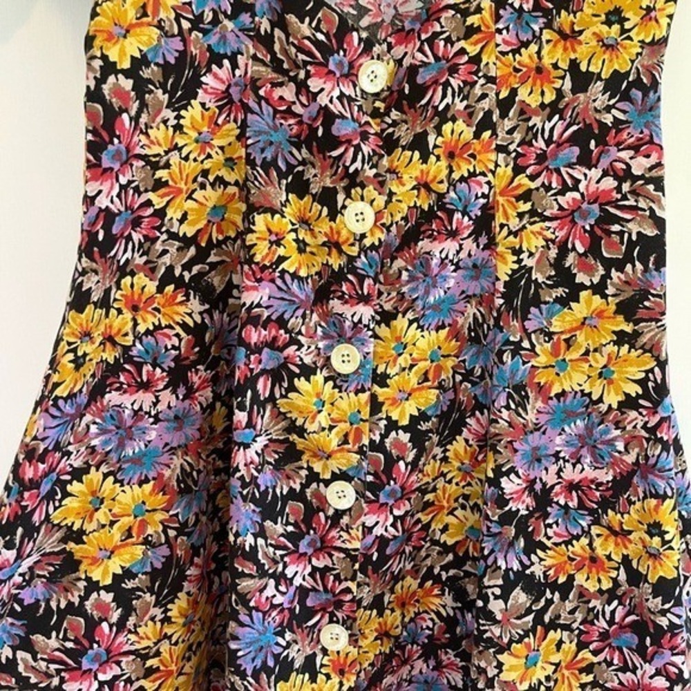 Vintage Fiasco Floral Dress Bow Back Whimsigoth Retro‎ 90s Aesthetic Party - Picture 4 of 7